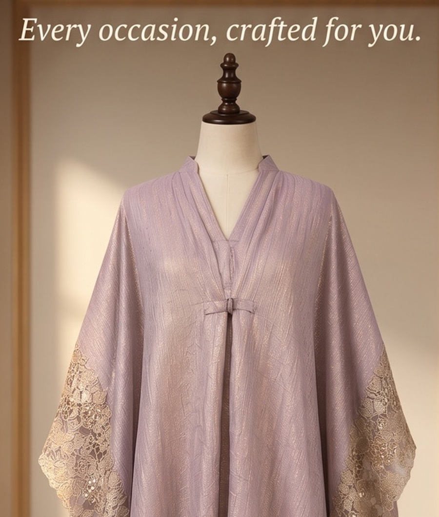 Lavender Noor Cape — detail view